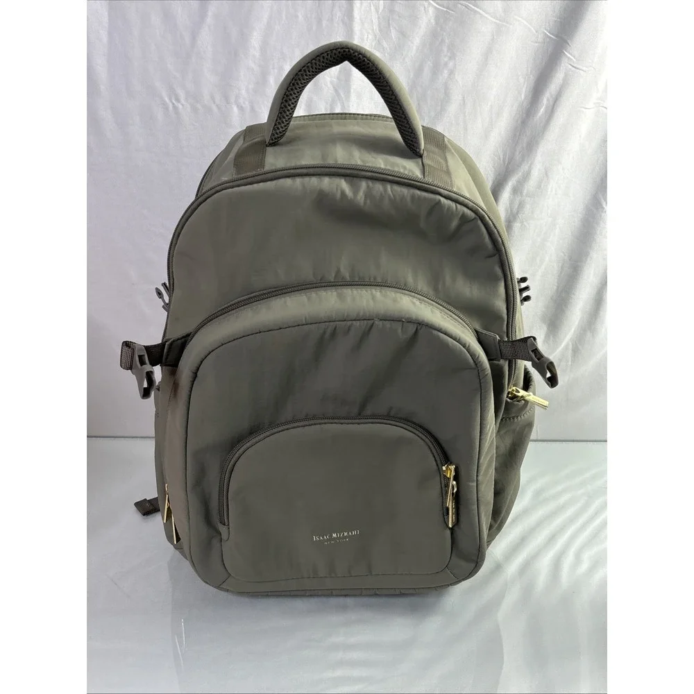 Isaac Mizrahi Gray Viral TikTok Laptop Backpack Minimalist Preppy Designer